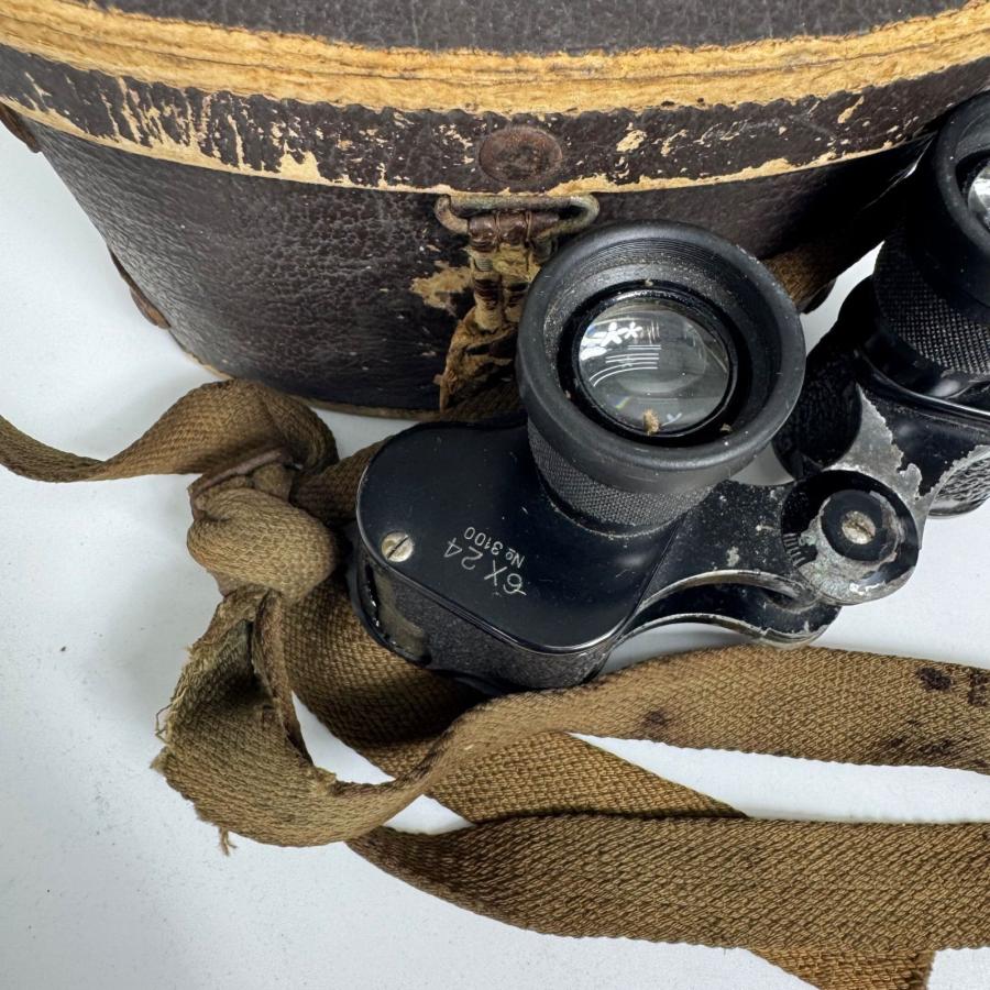 旧日本軍 戦時中 双眼鏡 KENT 6×24 No3100 ケース付き 昭和レトロ
