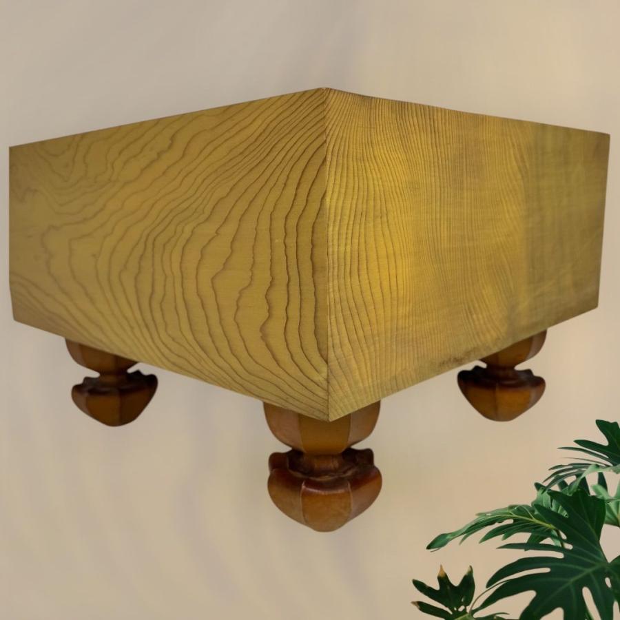 良品】碁盤 本榧 天柾 ヘソ付き 脚付き 厚16cm 良品】碁盤 本榧