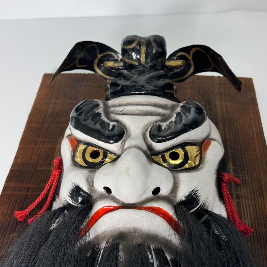 広島神楽 石見神楽面 鬼武者面 壁掛け装飾 伝統工芸品 面師 松川作 魔 