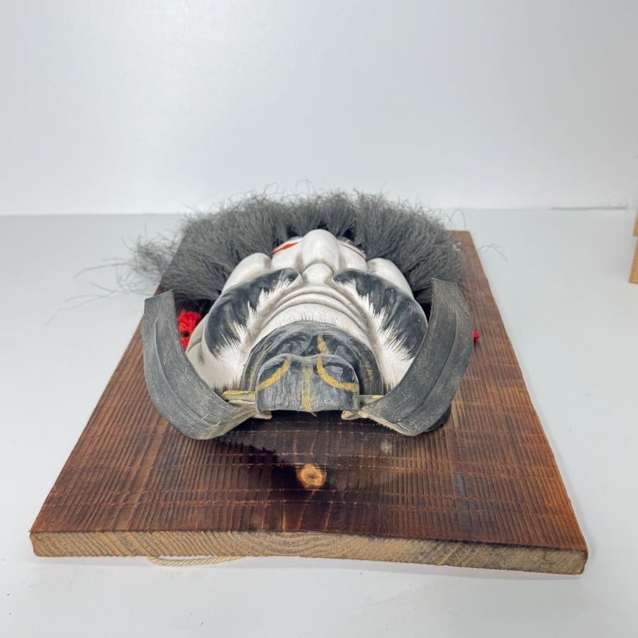 広島神楽 石見神楽面 鬼武者面 壁掛け装飾 伝統工芸品 面師 松川作 魔
