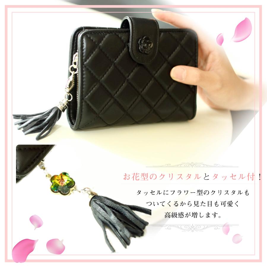 ミニ財布 折りたたみ 二つ折り キルト 本革 ピンク 可愛い やわらかい ソフト レディース 人気 レザー 大容量 カードポケット ファスナー アウトレット | ブランド登録なし | 06