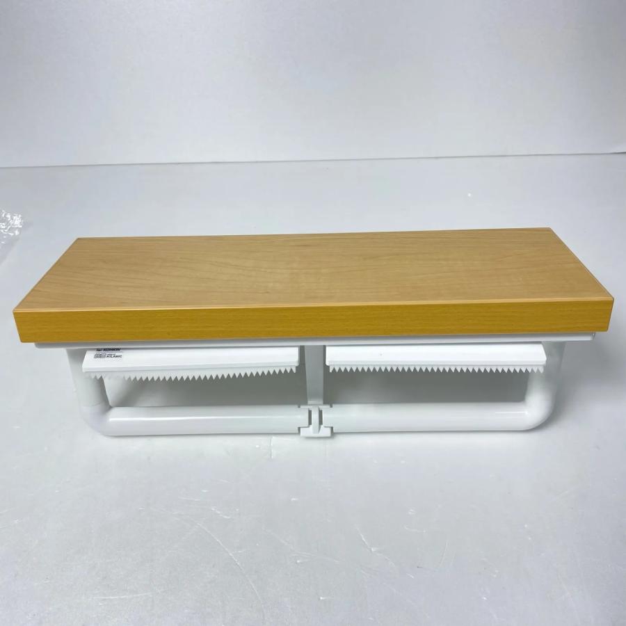 【展示品】LIXIL 壁付収納棚 TSF-103WU 棚付2連紙巻器 CF-AA64 タオルリング 3点セット 木目調 トイレ収納 |  | 04