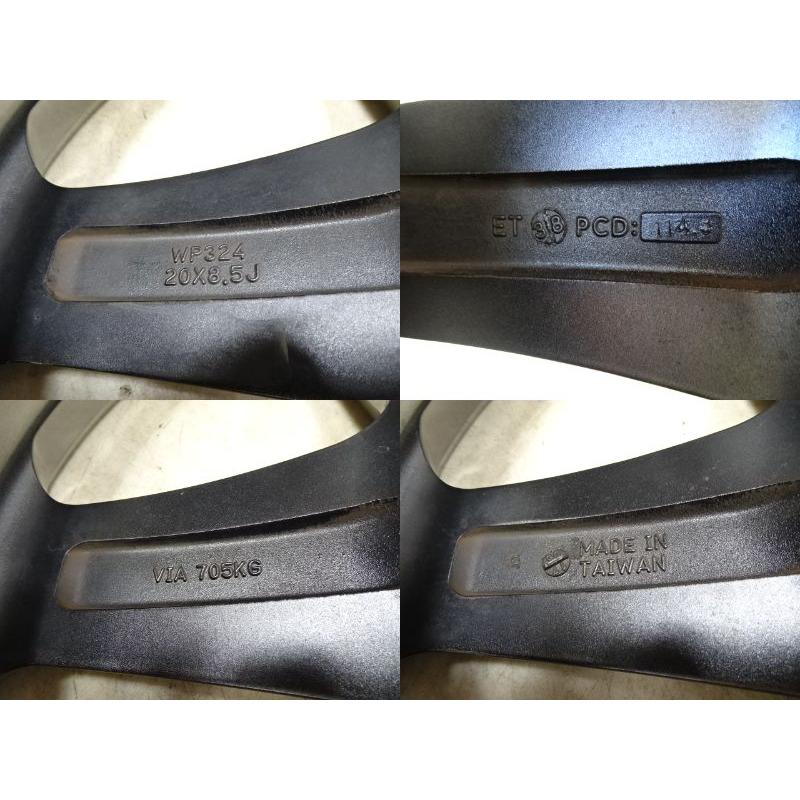 A-024(送料無料/代引きOK)ランクD.I 中古 WORK RYVER ワーク レイバー S005 20x8.5J ＋38 5H PCD114.3 20インチアルミ 4本SETの画像