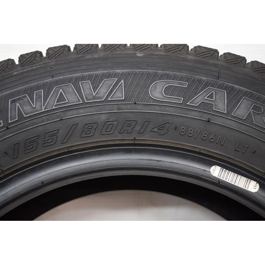 M3-376(送料無料/代引きOK)ランクE 中古 美品 バリ溝 155/80R14 GOODYEAR ICENAVE CARGO 2022年 7.5~8分山 スタッドレス 4本SETの画像