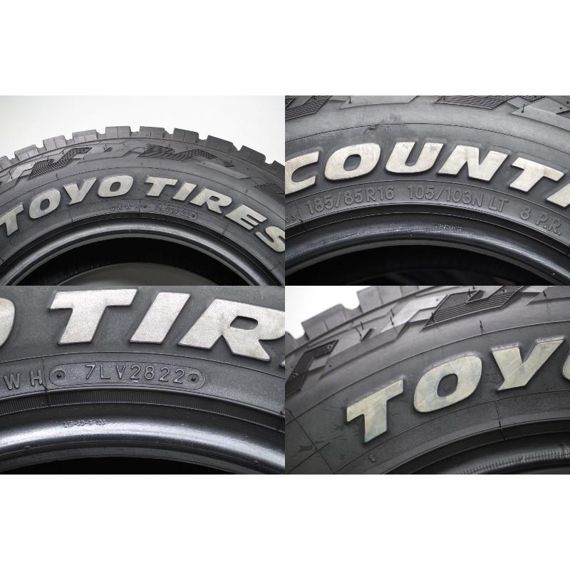 A-158(送料無料/代引きOK)ランクｎ 中古 185/85R16 105/103N トーヨー OPEN COUNTRY R/T 2022年 6.5〜6.9mm 夏タイヤ ホワイトレターの画像