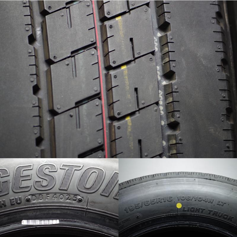 A-77(送料無料/代引きOK)ランクN 中古 ほぼ新品♪195/65R16 106/104 LT ブリヂストン DURAVIS R207A 2025年 イボ少しあり 6本 トラックの画像