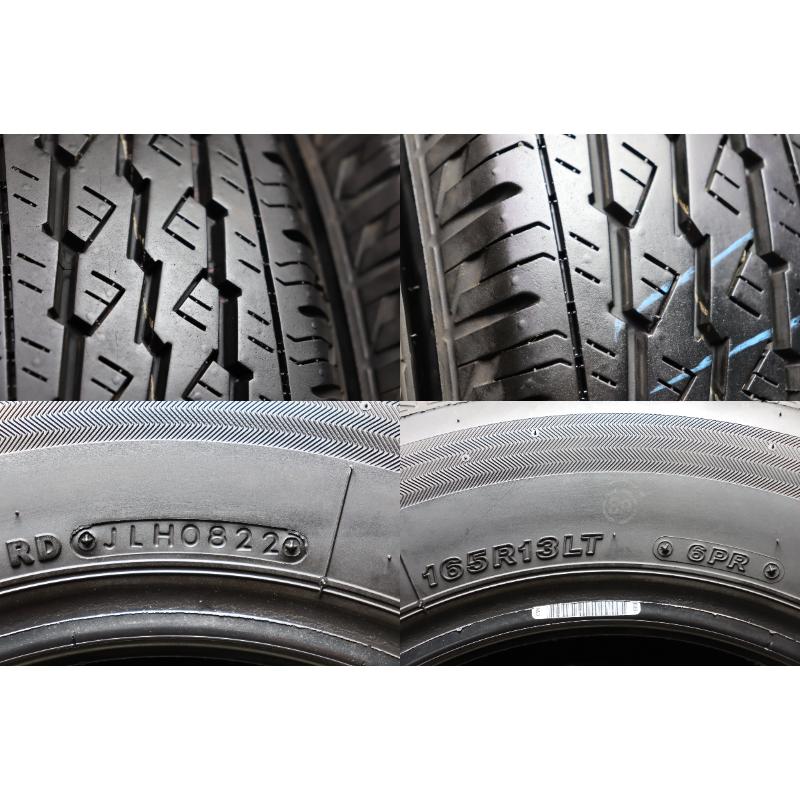 A-840(送料無料/代引きOK)ランクS 中古 美品 165R13 6PR ブリヂストン V600 2022年 9.5分山 夏タイヤ 4本SET エアーチェック済み♪の画像