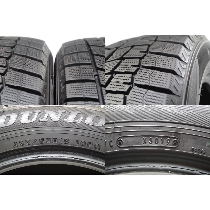 C-536(送料無料/代引きOK)ランクS 中古 美品 235/55R18 ダンロップ ウインターマックスWM02 2019年 9分山 スタッドレス 2本SET バリ溝！｜mnk-com｜08