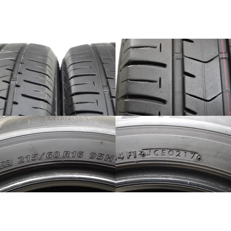 F-92(送料無料/代引きOK)ランクE 中古 バリ溝 215/60R16 ブリヂストン エコピアNH100RV 2017年 8分山 夏タイヤ 2本SET オデッセイ等｜mnk-com｜07