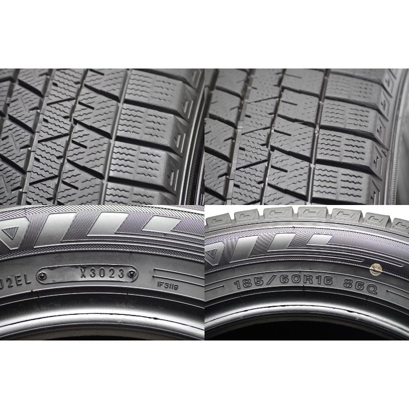 V-318(送料無料/代引きOK)ランクS 中古 美品 185/60R16 ダンロップ ウインターマックスWM03 2023年 8分山 スタッドレス 2本SETの画像