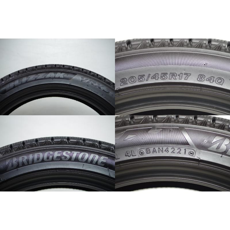 V-454(送料無料/代引きOK)ランクS 中古 美品 205/45R17 ブリヂストン ブリザックVRX3 2021年 9分山 スタッドレス 1本 エアーチェック済み♪の画像