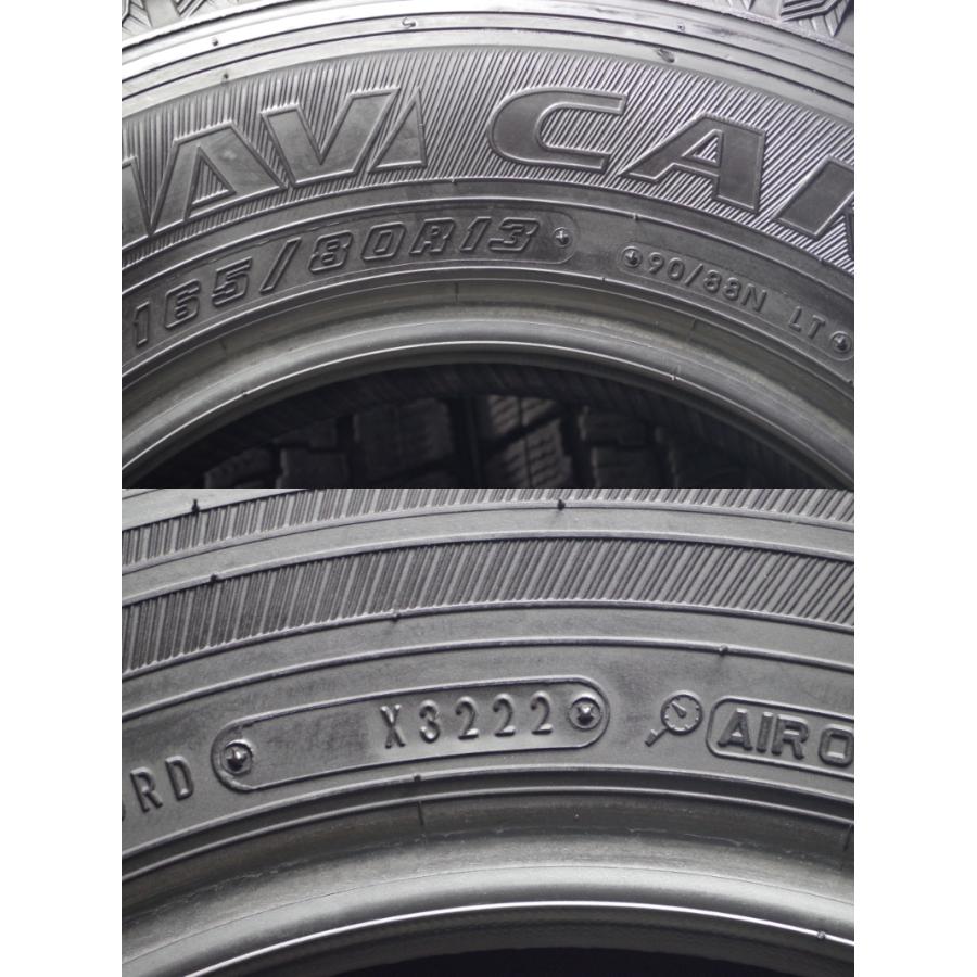 V-829(送料無料/代引きOK)ランクE 中古 165/80R13 90/88N LT グッドイヤー アイスナビカーゴ 2022年 8.5〜9.5分山 スタッドレス 4本SETの画像