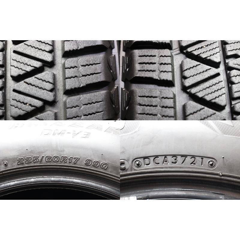 V-906(送料無料/代引きOK)ランクE 中古 225/60R17 ブリヂストン ブリザックDM-V3 2021年 9分山 スタッドレス 4本SET バリ溝♪ | ブリザック DMーV3 | 06