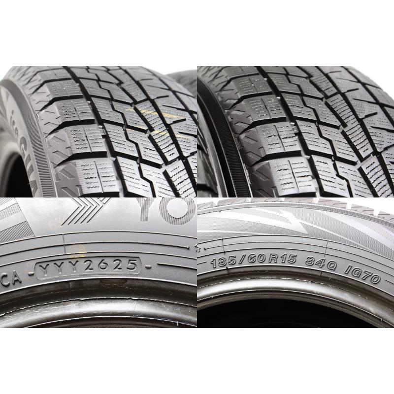 V-944(送料無料/代引きOK)ランクS 中古 美品 185/60R15 ヨコハマ アイスガードiG70 2025年 9.5分山 スタッドレス 2本SET バリ溝♪ | アイスガード 7 | 05