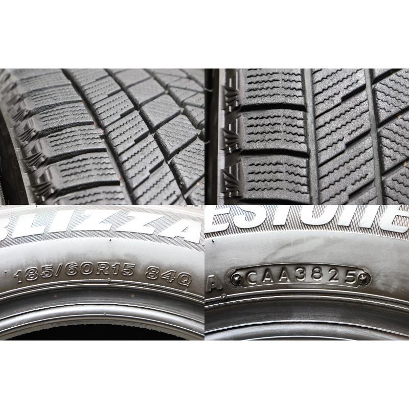 V-962(送料無料/代引きOK)ランクE 中古 185/60R15 ブリヂストン ブリザックVRX3 2025年 8〜8.5分山 スタッドレス 4本SET バリ溝♪ | ブリザック VRX3 | 06