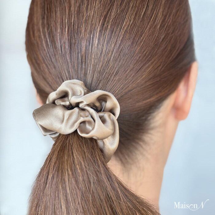 シルク100%【全21色】シルク シュシュ ヘアゴム |  | 02