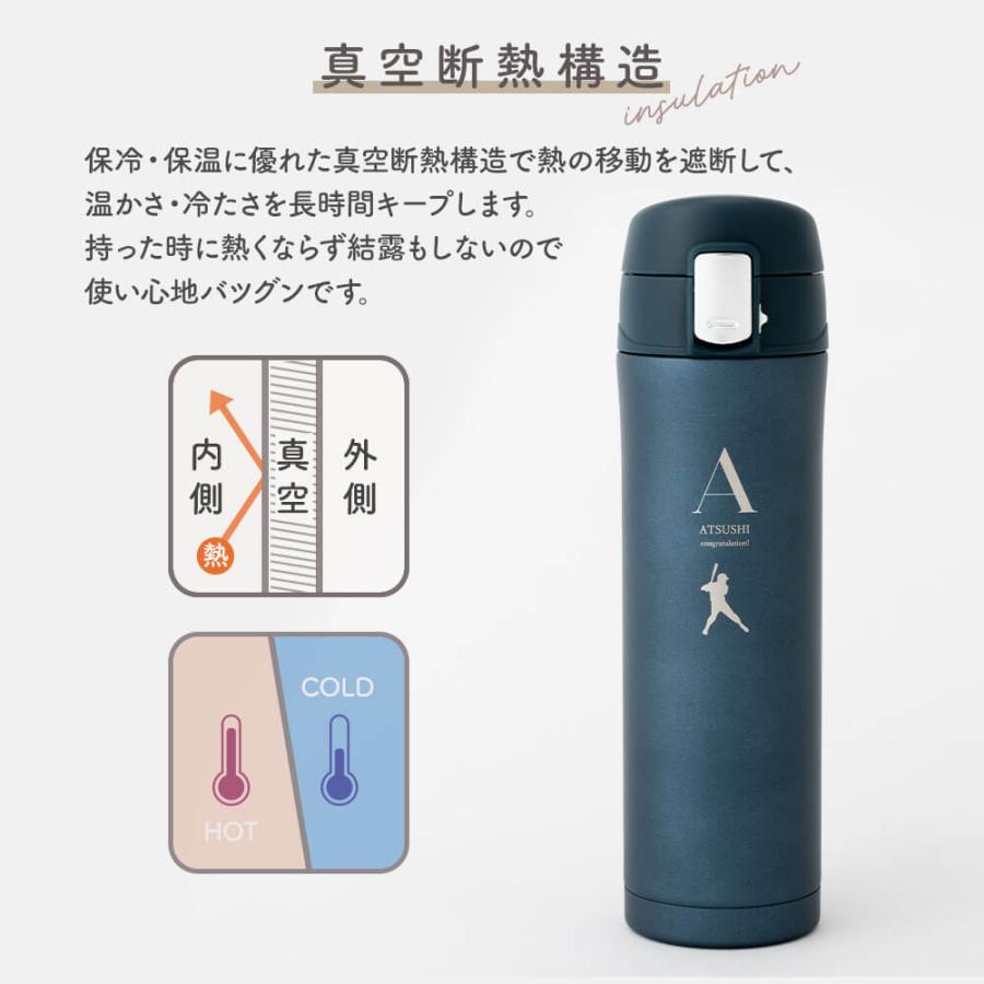水筒 マグボトル 450ml ワンタッチ ステンレスボトル マイボトル