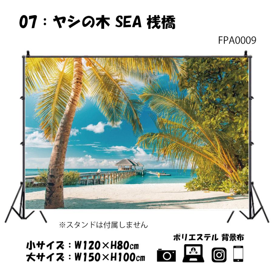 背景布【夏G】サンプルペット撮影用ビーチ、ヤシの木、砂浜、南国、海