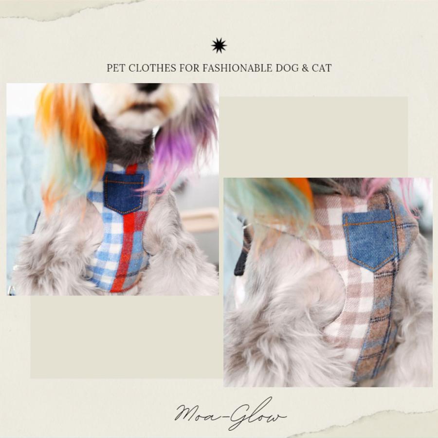 犬用ハーネス 犬用首輪 犬用 ハーネス リードセット おしゃれ Dogypoo ベストタイプ チェック デニム 胸ポケット ブルー キャメル 小型犬 中型犬 Pco0016 Pet Life インテリア Moa Glow 通販 Yahoo ショッピング