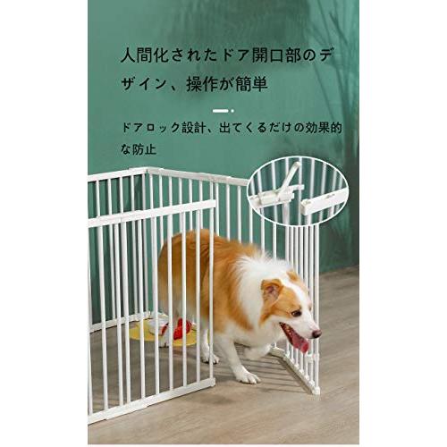 在庫あり ペットフェンス 中小型犬用 ブラック ペットサークル ペットケージ ドア付 折り畳み式 トレーニングサークル スチール製 複数の Plannerce Ir