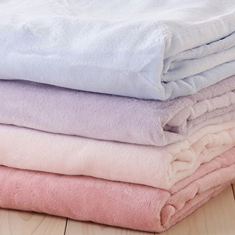 西川リビング 綿毛布 シングル シール織 ロング 140×210cm 日本製 洗える 綿100％ 7956 エレガントローズR シングル