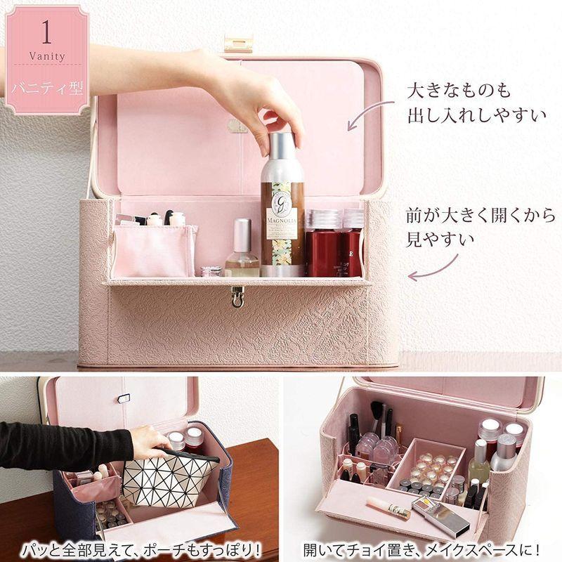 大人気 カスタマイズできるとっておきのメイクボックス アラベスク ワイド ロイヤルネイビー 【I2150409337】(11905円)