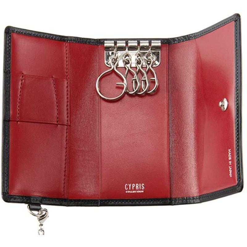 新春セール CYPRIS COLLECTIONキーケースボックスカーフ＆リンピッドカーフ 4684(ブラック×レッド) 【2043473572】(11313円)
