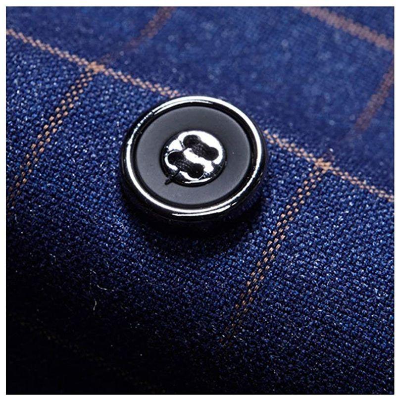 YFFUSHIスーツ メンズ スリーピース 1つボタン ダブルボタン チェック柄 ストライプ ビジネススーツ スリム 結婚式 スーツ 　 チェック柄 ストライプ メンズ スリーピース 1つボタン ダブルボタン ビジネススーツ スリム 結婚式 スーツ サイズ