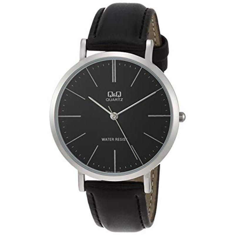 専門ショップ シチズン Q&Q 腕時計 アナログ 防水 革ベルト Q978J322 メンズ ブラック 腕時計