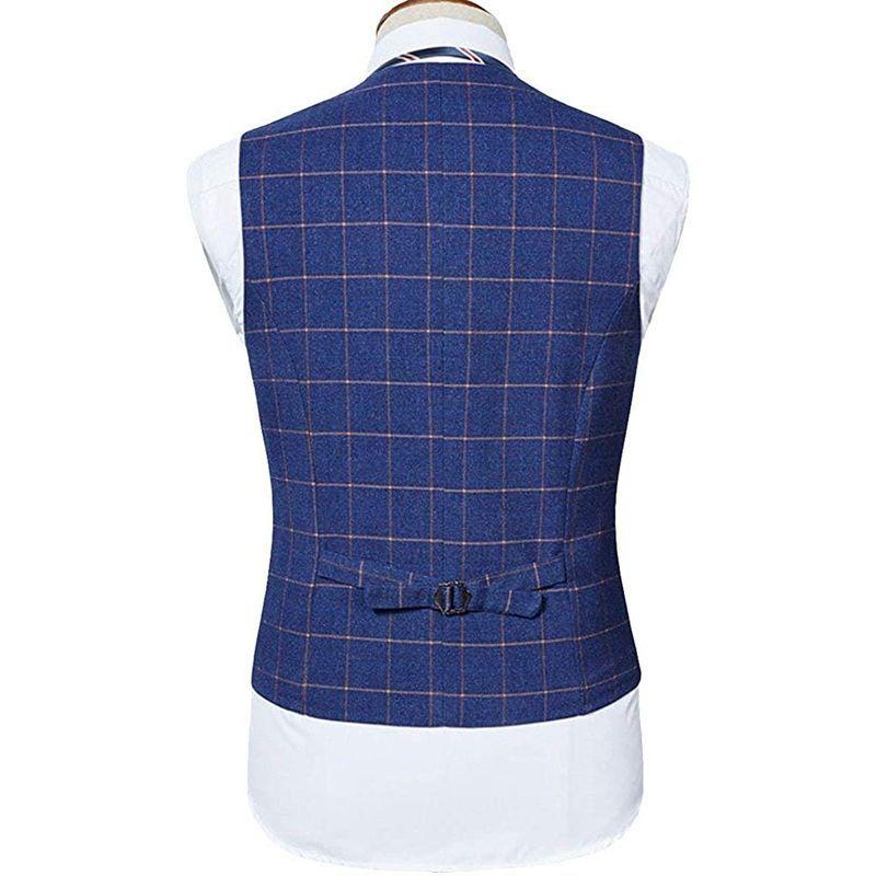 YFFUSHIスーツ メンズ スリーピース 1つボタン ダブルボタン チェック柄 ストライプ ビジネススーツ スリム 結婚式 スーツ 　 チェック柄 ストライプ メンズ スリーピース 1つボタン ダブルボタン ビジネススーツ スリム 結婚式 スーツ サイズ