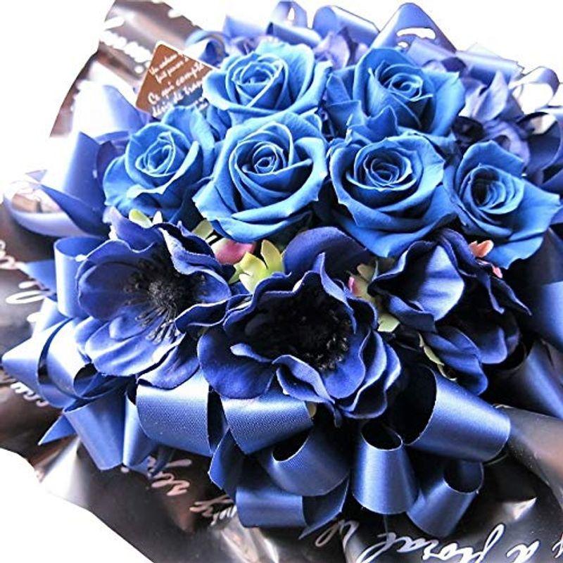青バラ 花束風 花言葉は奇跡 プリザーブドフラワー入りギフト ケース付き 青バラいっぱい プリザーブドフラワー プレゼント お祝い に の モアア商店2 通販 Yahoo ショッピング