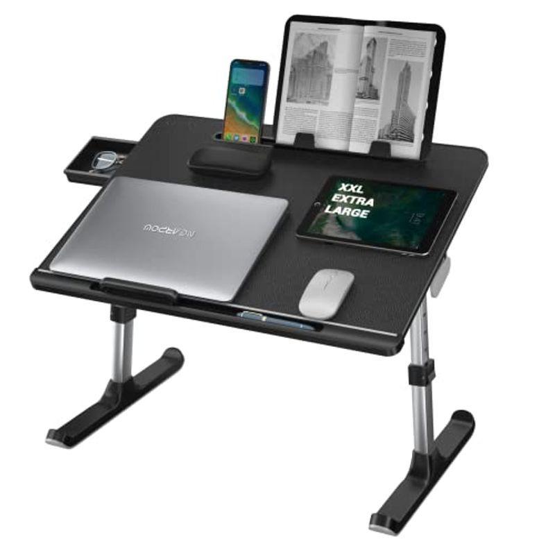 再追加販売 NEARPOW 折りたたみテーブル ノートパソコンスタンド ベッドテーブル 腕保護 凹溝付き タブレット・スマホスタンド ローテーブル PC 