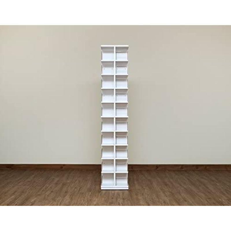 大容量回転式マルチタワーラックCD・DVD収納 ホワイト(LCI-144WH) ホワイト 5mm厚 DVD収納 LCI 144WH 　 サイズ 回転台：17