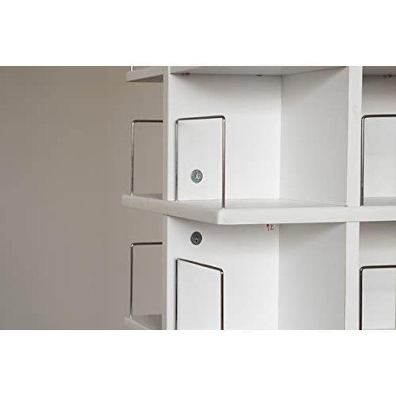 大容量回転式マルチタワーラックCD・DVD収納 ホワイト(LCI-144WH) ホワイト 5mm厚 DVD収納 LCI 144WH 　 サイズ 回転台：17