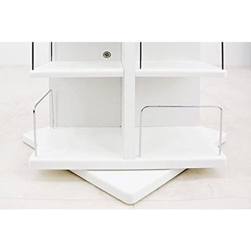 大容量回転式マルチタワーラックCD・DVD収納 ホワイト(LCI-144WH) ホワイト 5mm厚 DVD収納 LCI 144WH 　 サイズ 回転台：17