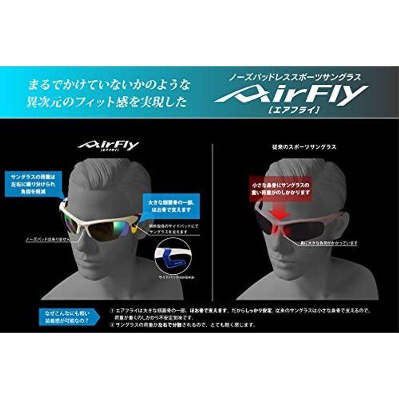 アウトレット公式店 AirFly(エアフライ) ノーズパッドレススポーツサングラス キッズサイズ AF-901 C-2K ホワイトフレーム AF-901 C-2