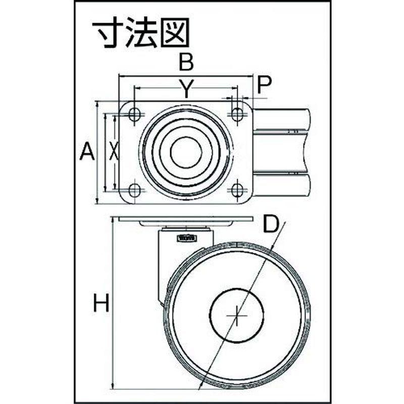 テンテキャスター　高性能旋回双輪キャスターLINEA(ウレタン車輪)　5940UAP150P63