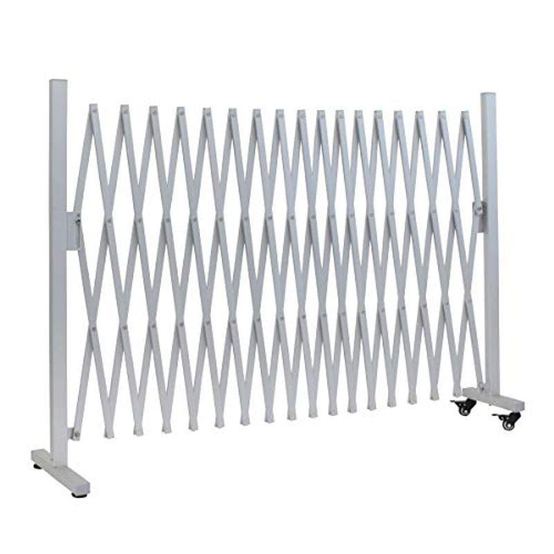 アルマックス(Almax) アルミ伸縮フェンスキャスター付き(シルバー) フェンス高さ1m×幅5m QXG1050S 1台