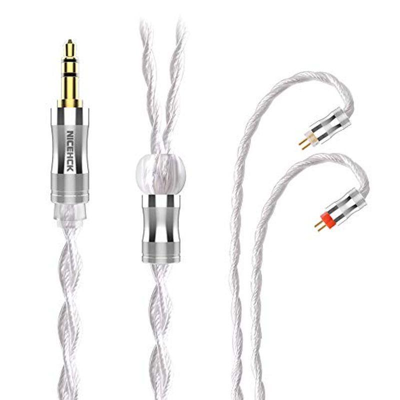 NICEHCK WhiteCrane 4芯 イヤホンケーブル 銀メッキ古河PCUHD銅3.5mm 0.78 2Pin 金属製コネクタ リケー