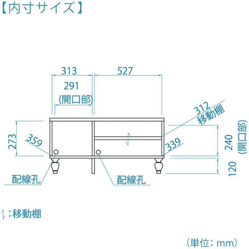 日本売筋品 白井産業 テレビ 台 ローボード エリソンナチュラル 幅89.7 高さ43.4 奥行40.8cm FSC-4590FDNW フレンチシャビー