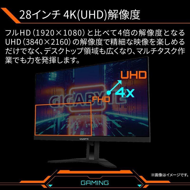 送料無料 ゲーミングモニター GIGABYTE M28U Gaming Monitor (28型/UHD/Super Speed IPS/平面モニター 【1067631909】(38190円)