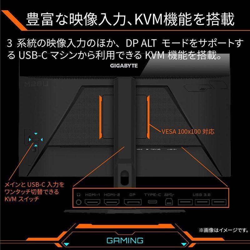 送料無料 ゲーミングモニター GIGABYTE M28U Gaming Monitor (28型/UHD/Super Speed IPS/平面モニター 【1067631909】(38190円)