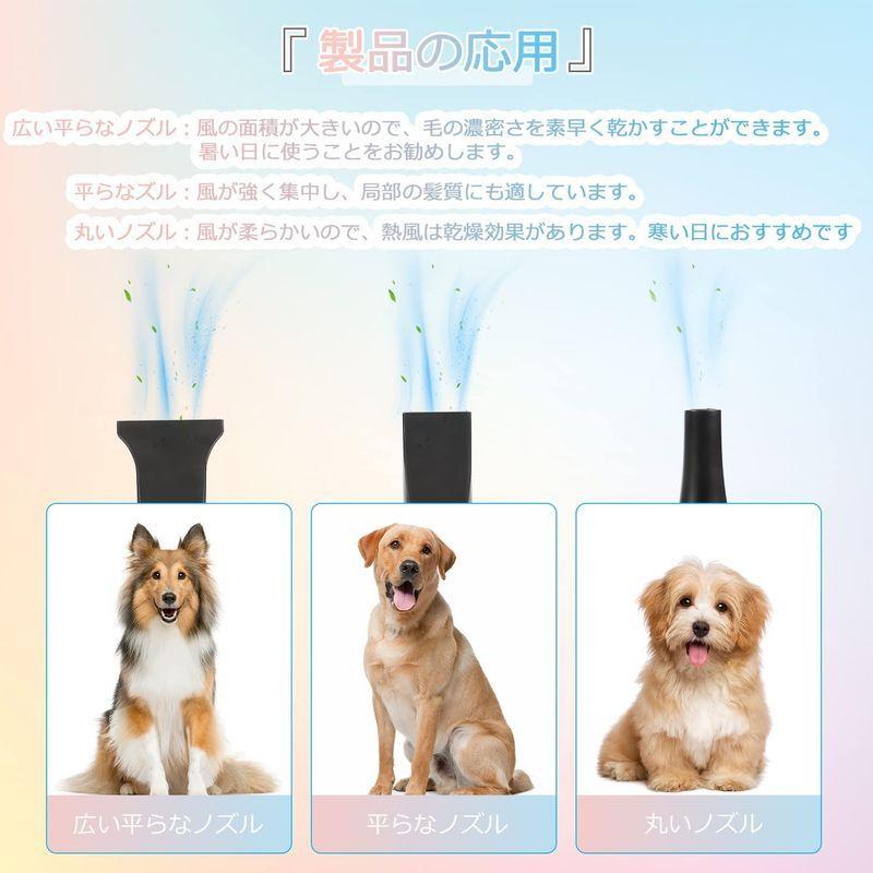 NEWTRY ペットドライヤー ペットヘアードライヤー ブロワー 無段階速度制御 送風機 3つのノズル付き 風速、温度調整可能 強いブロー力 強いブロー力 ペットドライヤー ペットヘアードライヤー ブロワー 無段階速度制御 送風機 3つのノズル付き 風速 温度調整可能