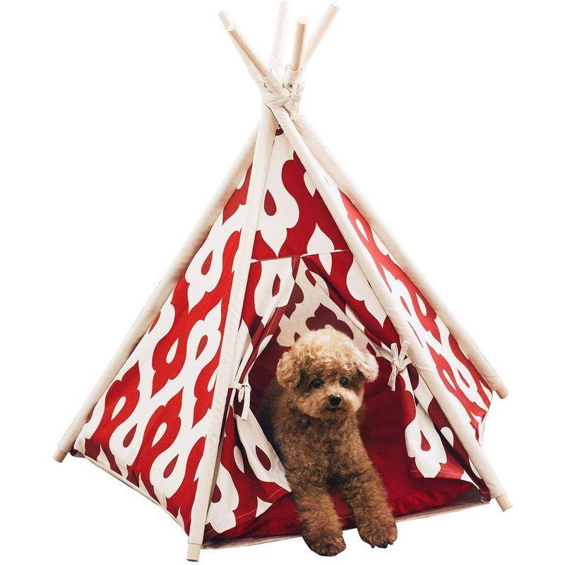 ペットティピーテント Sサイズ ペットテント ペットハウス 犬 猫 KL-TENT-S (G.RED) Sサイズ ペットテント ペットハウス 犬 猫 KL TENT RED