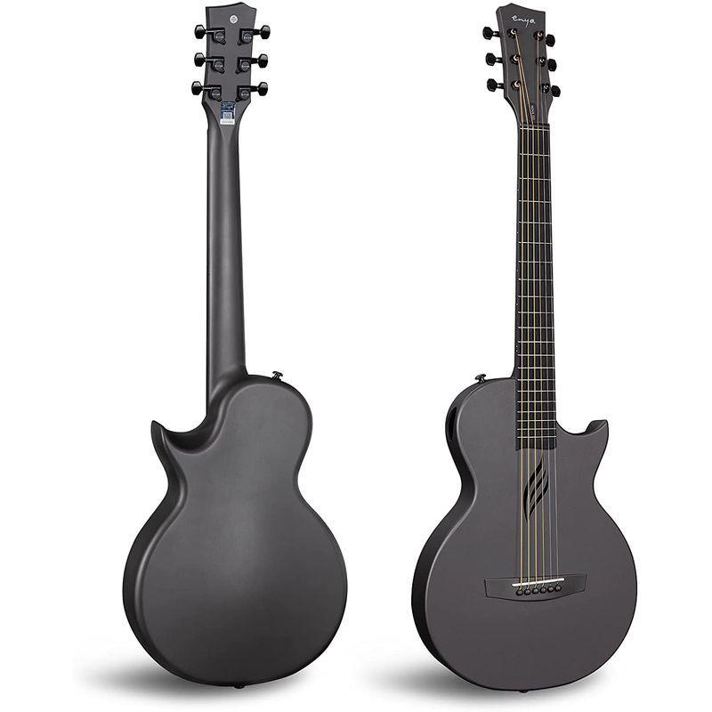 Enya Nova Go アコースティックギター・カーボン一体成型ミニギター初心者キット、ギターケースとギター両方のストラップ付属（ブラック Nova Go アコースティックギター カーボン一体成型ミニギター初心者キット ギターケースとギター両方のストラップ付属 ブラック