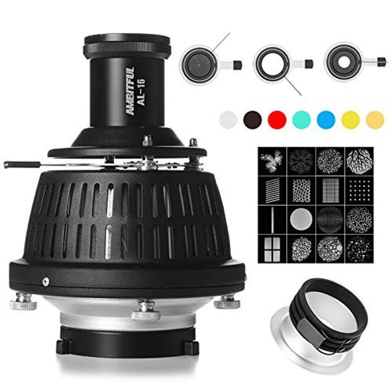 AMBITFUL AL-16フォーカライズコニカルスヌートオプティカルコンデンサーアート特殊効果形状と色のゲルを備えたビーム光シリンダー (