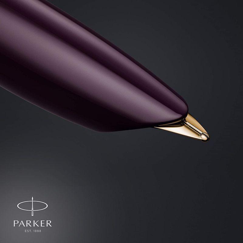 最先端 PARKER パーカー 公式 万年筆 F ブランド 細字 18金 プラムGT