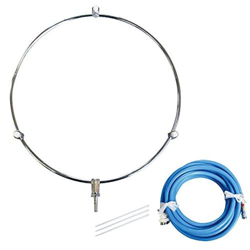 オーミヤ ミストファンキット 屋外 熱中症対策 冷却効果-6.5℃ 抗菌効果のある金属製 ホース付属 工場扇取付 水道常圧 リング直径36.