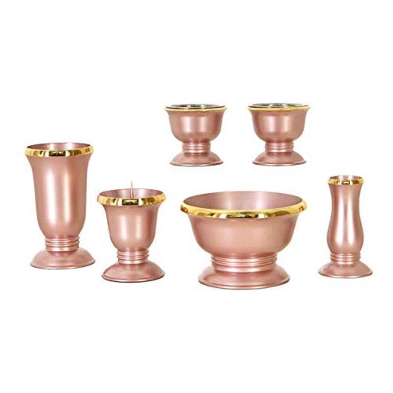 仏具 仏具セット メロディ ピンク 6点セット 3.5寸 湯茶器 仏飯器 花立 香炉 灯立 線香差 セット おしゃれ 仏具 セット おしゃれ