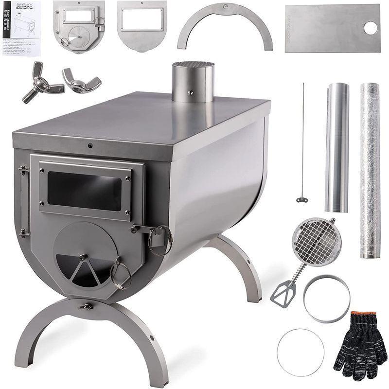 送料無料 CHANGE MOORE 折りたたみ薪ストーブ 組立式 軽量2.8kg 304ステンレス コンパクト アウトドアコンロ キャンプ 収納袋付き 【K2486394370】(13770円)